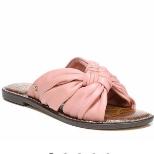 SAM EDELMAN Womens Pink Croc Garson Toe Slip On Leather Slide Sandals 9.5